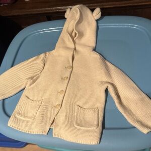 Gap Cream Knit Baby Hooded Cardigan with Ears 12-18mo